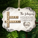 Family - Family A Whole Lot Of Love Crossword Scrabble - Personalized 2-Layered Wooden Ornament