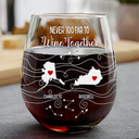 Family, Gift For Bestie - Long Distance Family Bestie Never Too Far To Drink - Personalized Stemless Wine Glass