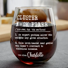 Gift For Bestie, Gifts For Colleagues - Funny Gift For Colleagues An Expert Problem Solver - Personalized Stemless Wine Glass