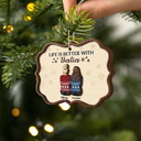 Christmas,Family,Gift For Sibling,Gift For Bestie,Love - Family Is Never Apart At Heart Sister Brother Bestie - Personalized 2-Layered Wooden Ornament