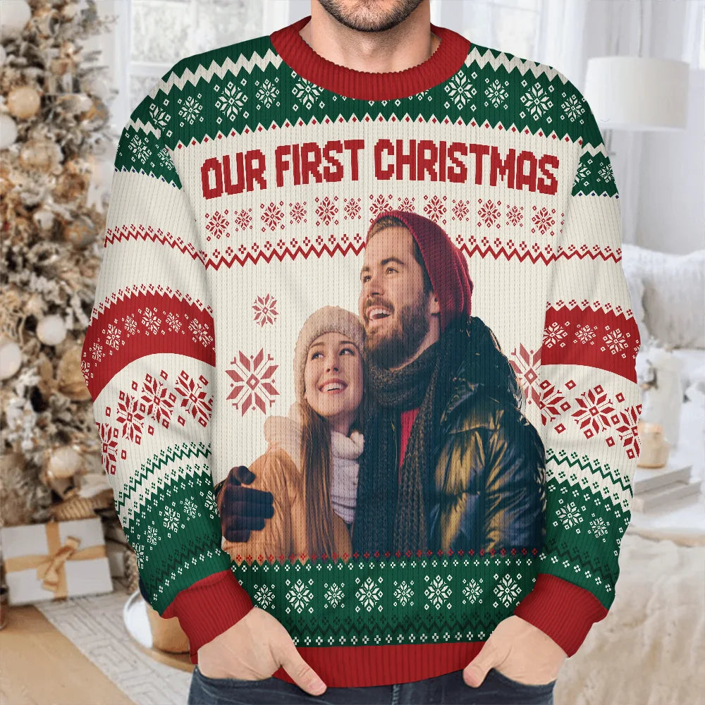 Gift For Couples, Pet Couple - Custom Photo Couple Pet Lovers Family Parents Grandparents - Personalized Unisex Ugly Sweater