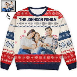 Gift For Couples, Pet Couple - Custom Photo Couple Pet Lovers Family Parents Grandparents - Personalized Unisex Ugly Sweater