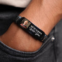 Memorial - Custom Photo You Never Walk Alone Memorial - Personalized Engraved Bracelet