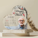 Christmas,Memorial,Custom Photo,Love - Custom Photo The Moment Your Heart Stopped Memorial Calendar - Personalized Heart Shaped Acrylic Plaque