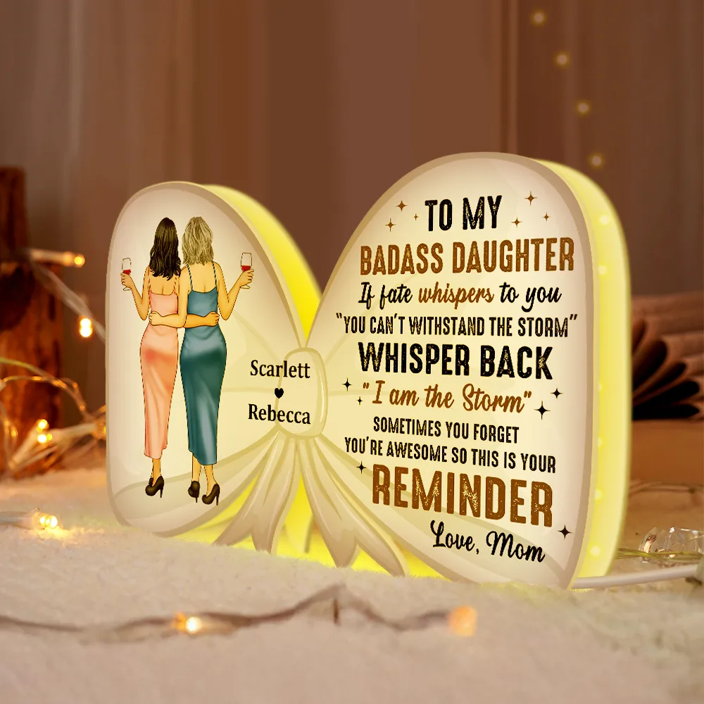 Mom - Daughters (Adult) - To My Daughter You're Awesome So This Is Your Reminder - Personalized Custom Shaped Light Box