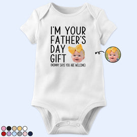 Custom Photo I'm Your Father's Day Gift - Gift For Dad, New Dad, Husband - Personalized Baby Onesie