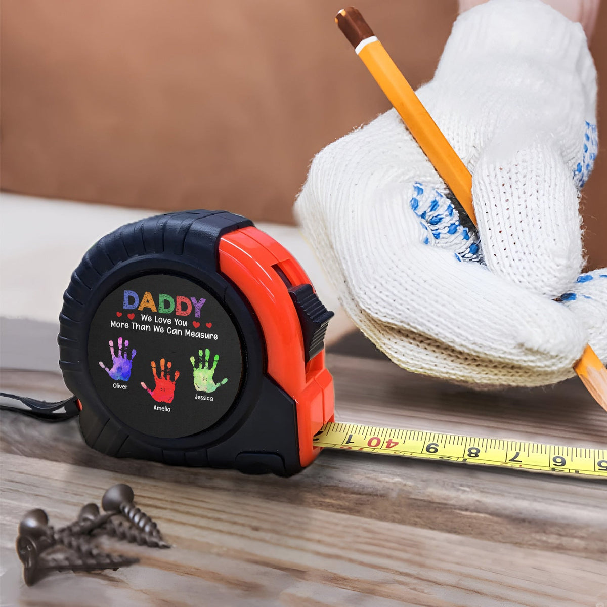 Daddy We Love You More Than We Can Measure - Personalized Tape Measure