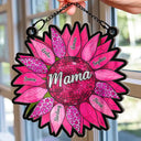 Nana Auntie Mom Family Sunflower - Personalized Window Hanging Suncatcher Ornament