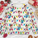 Custom Photo Funny Kids Christmas Light - Personalized Unisex Ugly Sweater