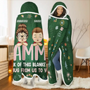 Think Of This As A Hug Grandkids To Grandma - Personalized Wearable Hooded Blanket