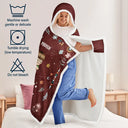 Think Of This As A Hug Grandkids To Grandma - Personalized Wearable Hooded Blanket