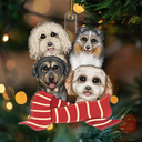 Christmas Scarf Dog Cat - Personalized Cutout Acrylic Ornament