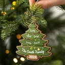 Family - Christmas Tree Family - Personalized 2-Layered Wooden Ornament