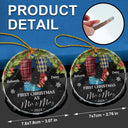 Gift For Couples - First Christmas As Mr & Mrs Christmas Socks Couple - Personalized Circle Glass Ornament