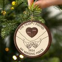 Gift For Couples - The Year I Found My Missing Piece Couples Heart Puzzle - Personalized 2-Layered Wooden Ornament