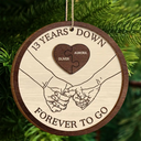 Gift For Couples - Forever To Go Christmas Couple - Personalized 2-Layered Wooden Ornament