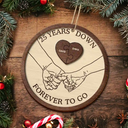 Gift For Couples - Forever To Go Christmas Couple - Personalized 2-Layered Wooden Ornament