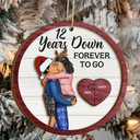 Gift For Couples - Forever To Go Christmas Kissing Couple - Personalized 2-Layered Wooden Ornament