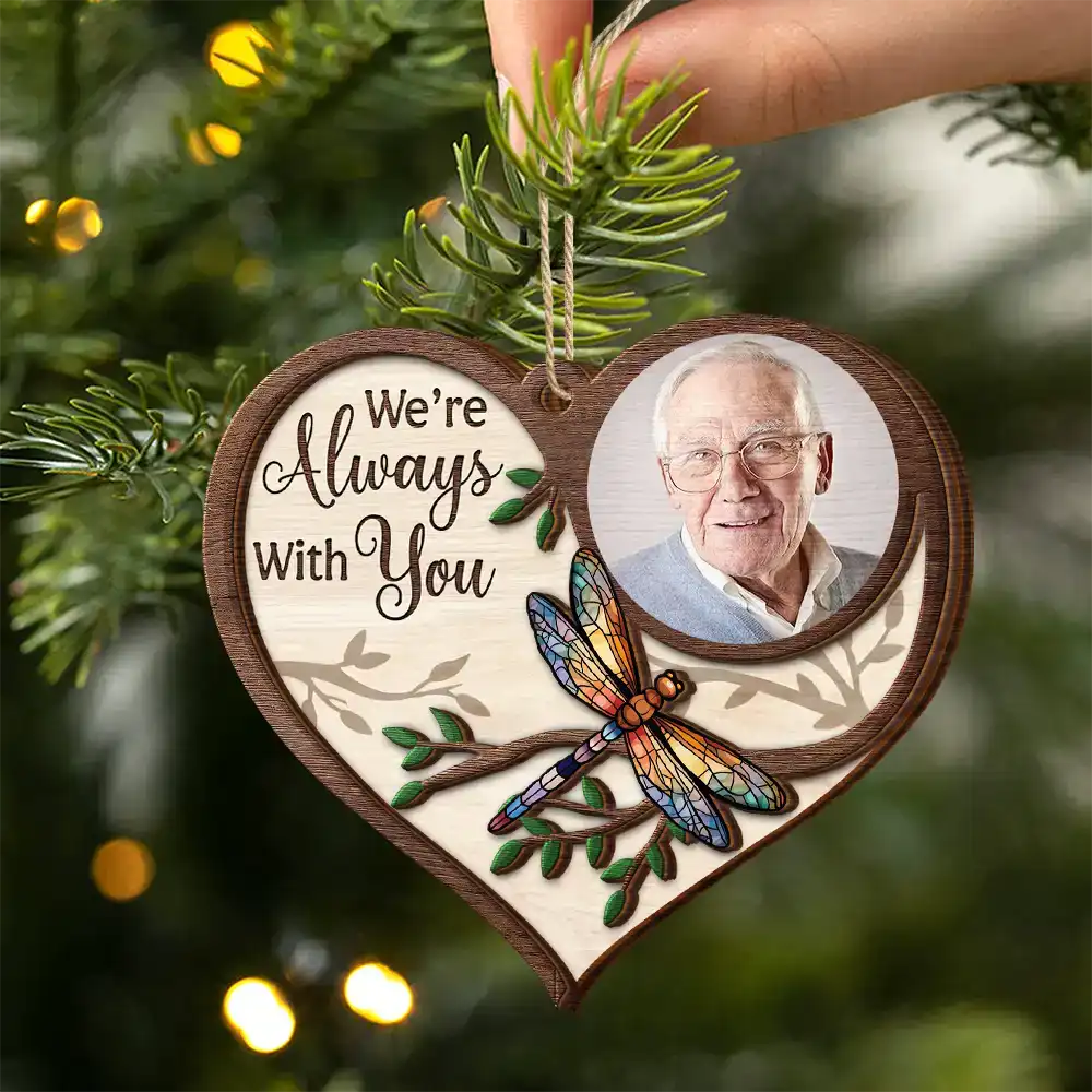 Family, Parents, Gift For Grandparents, Gift For Sibling - Custom Photo I'm Always With You Family Memorial - Personalized 2-Layered Wooden Ornament