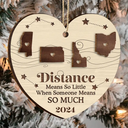 Family, Gift For Sibling, Parents, Gift For Grandparents, Gift For Sisters, Gift For Brothers, Gift For Bestie - Long Distance The Miles Don't Matter Christmas - Personalized 2-Layered Wooden Ornament
