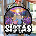 Gift For Sisters, Gift For Bestie, Gift For Sibling - Besties Sisters Forever - Personalized Window Hanging Suncatcher Ornament