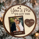 Gift For Couples,Gift For Husband,Gift For Wife,Gift For Boyfriend,Gift For Girlfriend - Custom Photo God Knew My Heart Needed You Couples - Personalized 2-Layered Wooden Ornament