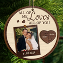 Gift For Couples,Gift For Husband,Gift For Wife,Gift For Boyfriend,Gift For Girlfriend - Custom Photo God Knew My Heart Needed You Couples - Personalized 2-Layered Wooden Ornament