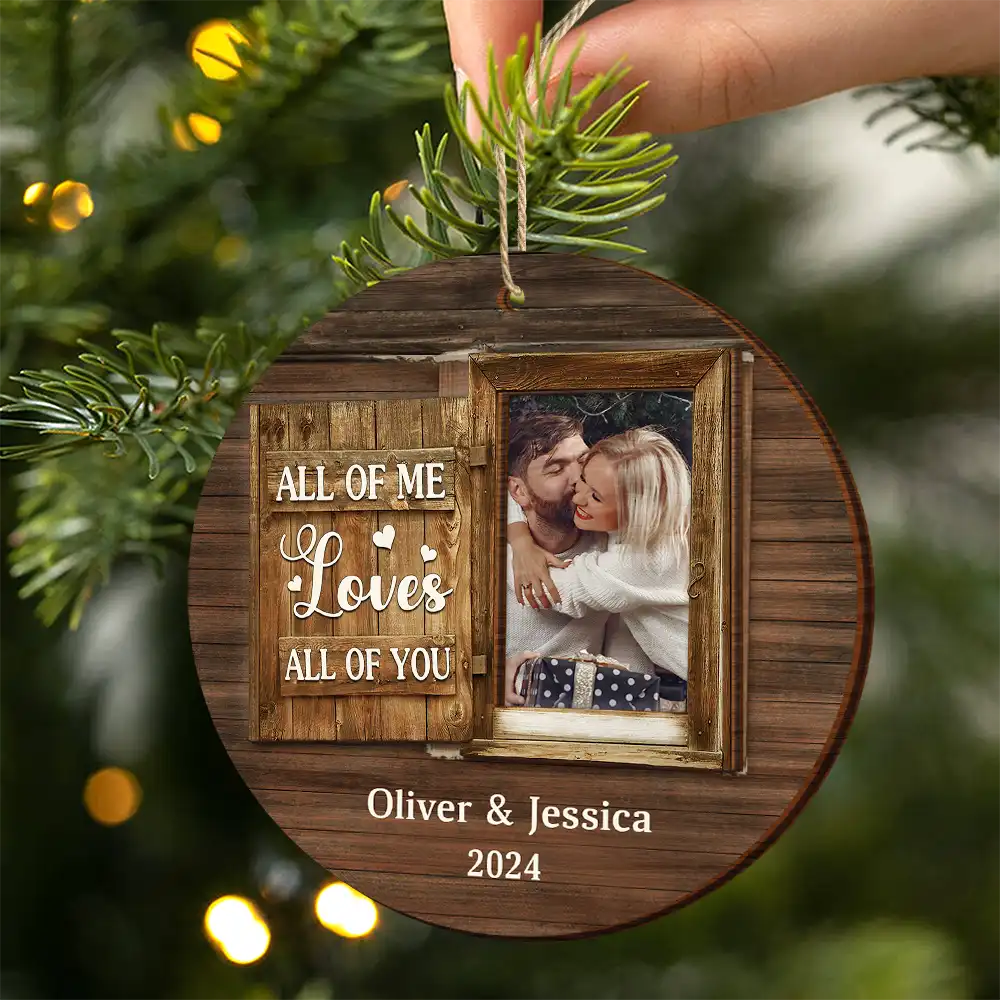 Gift For Couples,Gift For Husband,Gift For Wife,Gift For Boyfriend,Gift For Girlfriend - Custom Photo God Knew My Heart Needed You Anniversary Couples - Personalized 2-Layered Wooden Ornament