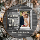 Gift For Couples,Gift For Husband,Gift For Wife,Gift For Boyfriend,Gift For Girlfriend - Custom Photo God Knew My Heart Needed You Anniversary Couples - Personalized 2-Layered Wooden Ornament