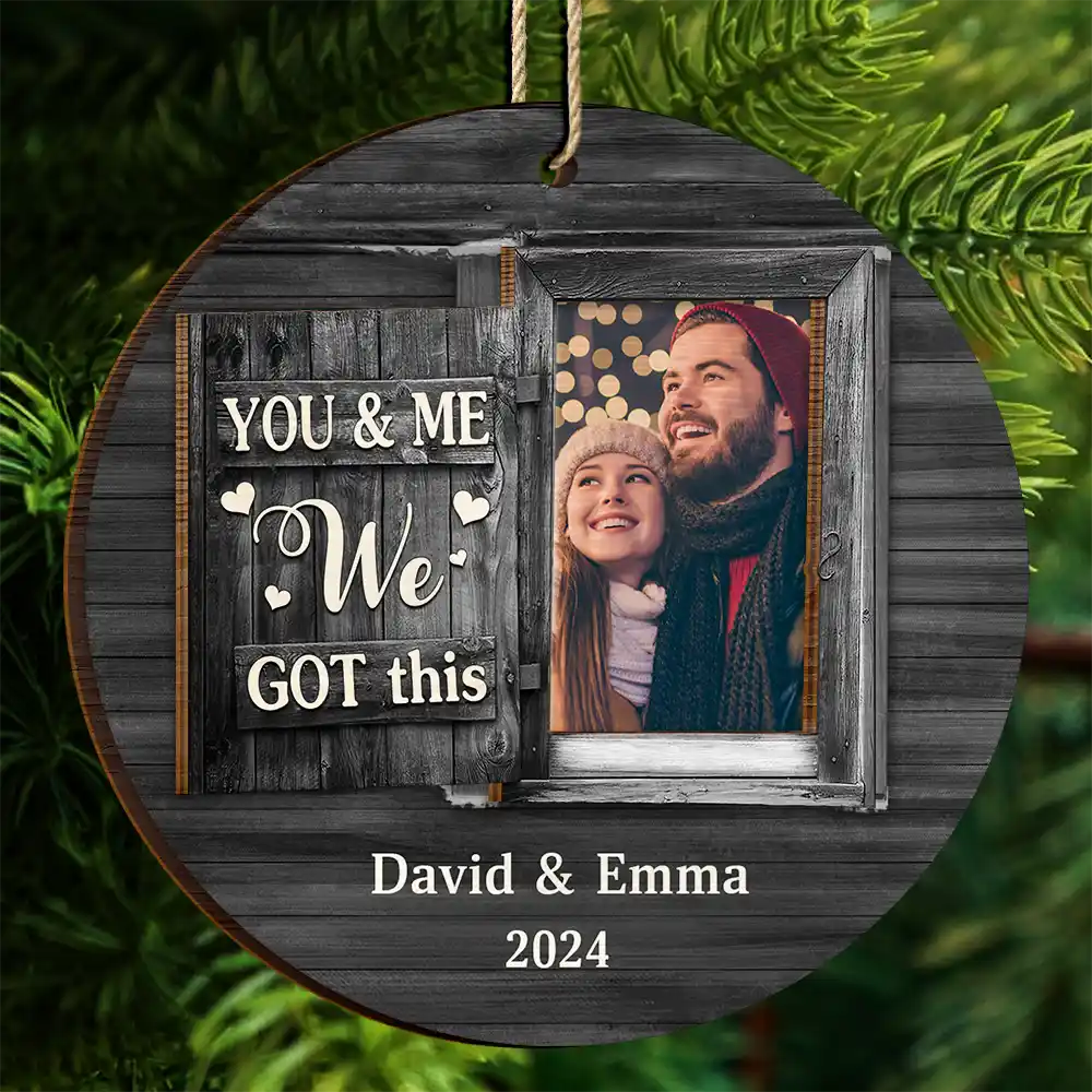 Gift For Couples,Gift For Husband,Gift For Wife,Gift For Boyfriend,Gift For Girlfriend - Custom Photo God Knew My Heart Needed You Anniversary Couples - Personalized 2-Layered Wooden Ornament