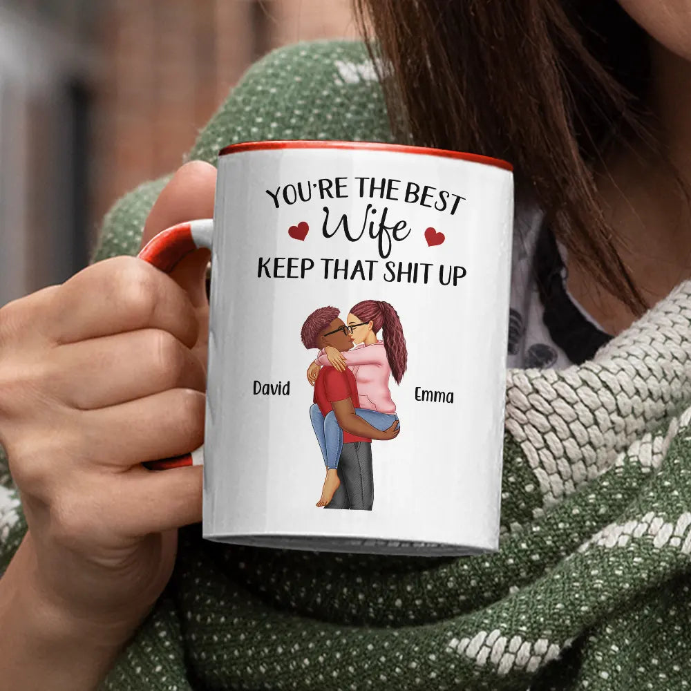 You Are The Best Wife Kissing Couples - Personalized Accent Mug