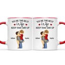 Gift For Couples,Gift For Husband,Gift For Wife,Gift For Boyfriend,Gift For Girlfriend,Anniversary,Love - You Are The Best Wife Kissing Couples - Personalized Accent Mug