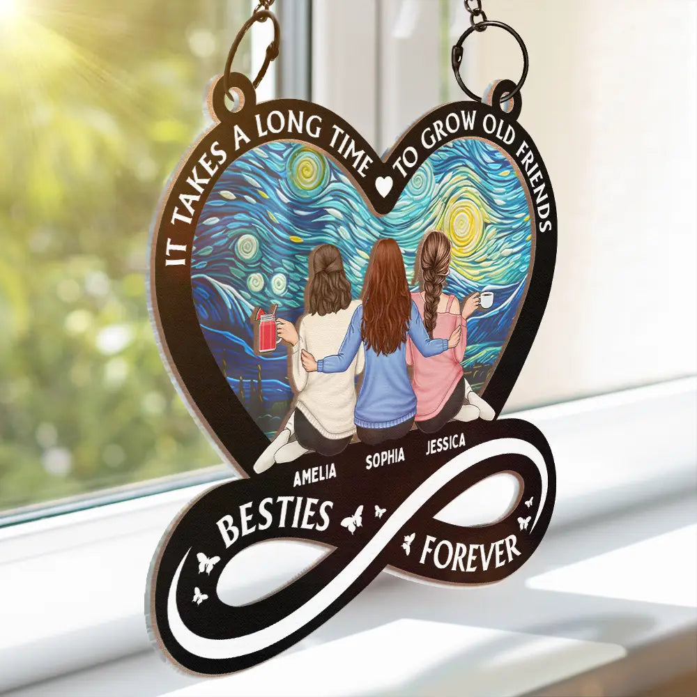 Gift For Bestie, Gifts For Colleagues
- It Takes A Long Time To Grow An Old Friend Friendship - Personalized Window Hanging Suncatcher Ornament