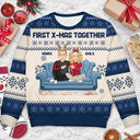 Old Couples, Parents - Cartoon Senior Couple With Children - Personalized Unisex Ugly Sweater