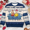 Christmas,Gift For Bestie,Funny - Cartoon Besties Partners In Crime Christmas Friends - Personalized Unisex Ugly Sweater