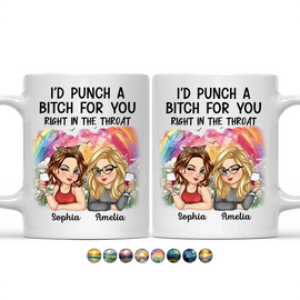 Gift For Bestie,Gifts For Colleagues,Gift For Sisters,Funny - Right In The Throat Besties - Personalized Mug