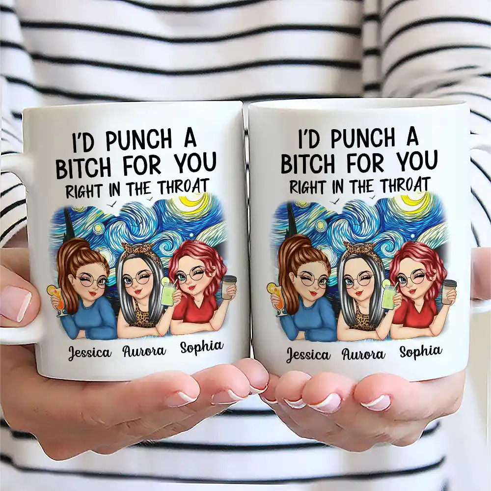 Gift For Bestie,Gifts For Colleagues,Gift For Sisters,Funny - Right In The Throat Besties - Personalized Mug