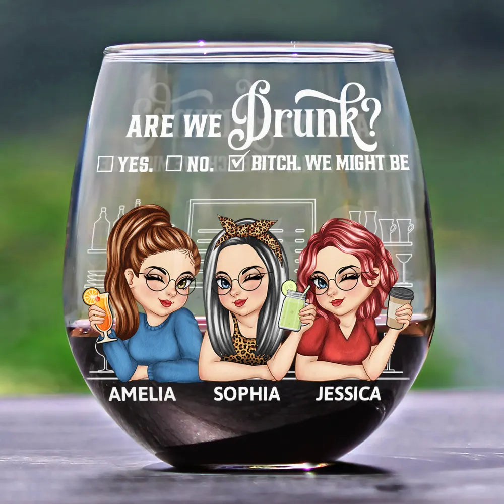 Gift For Bestie, Gifts For Colleagues, Gift For Sisters - Here's To Another Year Of Bonding Over Alcohol Bestie - Personalized Stemless Wine Glass