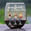 Gift For Bestie ,Gifts For Colleagues, Gift For Sisters - Here's To Another Year Of Bonding Over Alcohol Bestie Chibi - Personalized Stemless Wine Glass
