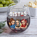 Gift For Bestie, Gifts For Colleagues, Gift For Sisters - We're Not Sugar And Spice And Everything Nice Bestie - Personalized Stemless Wine Glass
