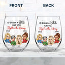 Funny,Gift For Bestie,Gift For Sisters,Gifts For Colleagues - Right In The Kidney Besties Sisters - Personalized Stemless Wine Glass