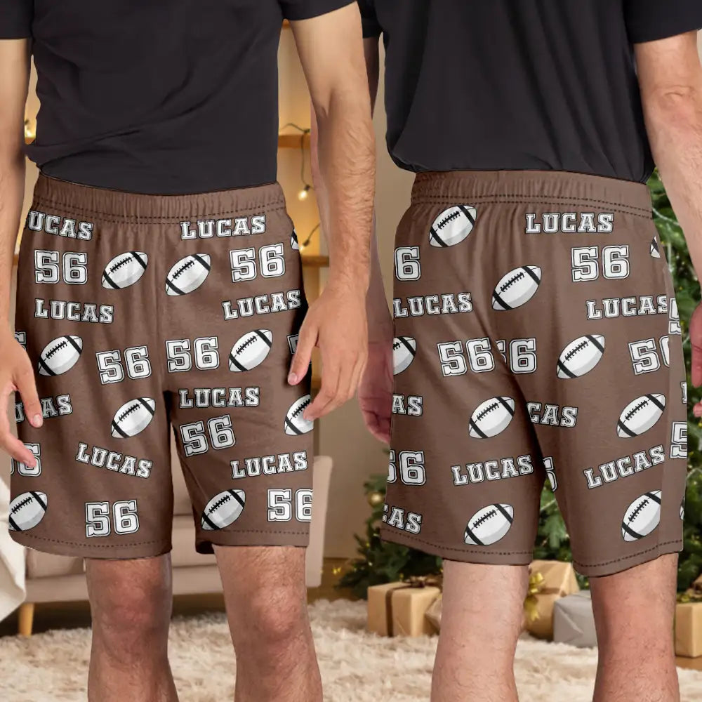 Sport Dad, Baseball, Softball, Basketball Football, Golf - Funny Sports Pattern Baseball Volleyball Basketball - Personalized Pajama Shorts