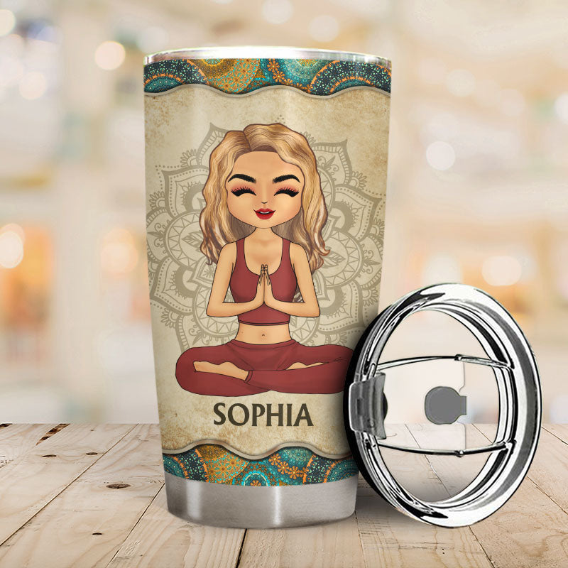 A Girl Who Loves Yoga - Yoga Gift - Personalized Custom Tumbler