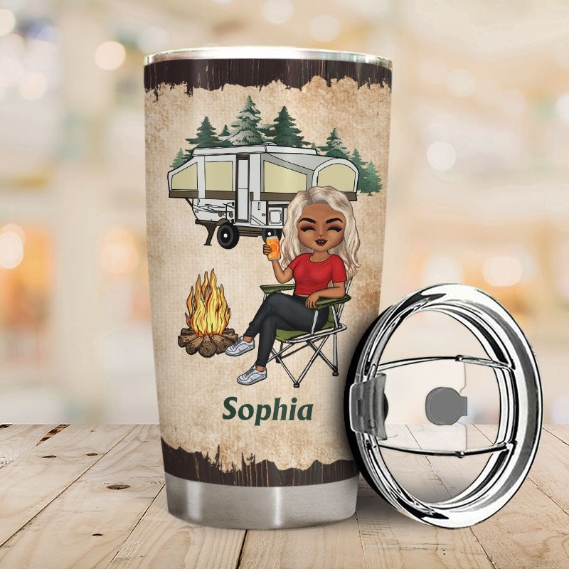 Just A Girl Who Loves Camping - Gift For Campers - Personalized Custom Tumbler