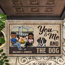 You And Me And The Dogs Husband Wife Camping - Couple Gift - Personalized Custom Doormat