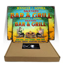 Bar & Grill Good Food Good Friends Husband Wife Couple Summer - Backyard Sign - Personalized Custom Classic Metal Signs