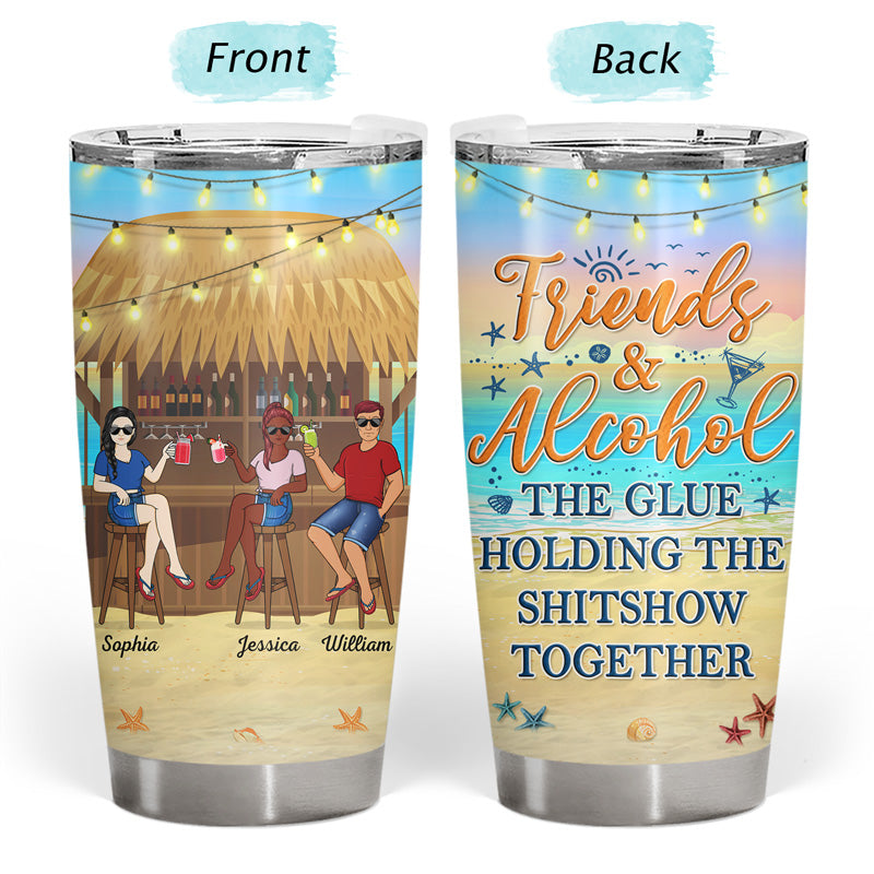 Here's To Another Year Of Bonding Over Alcohol Beach Sea Summer Vacation Best Friends - Bestie BFF Gift - Personalized Custom Tumbler