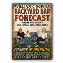 Patio Forecast Grilling And Chilling Chance Of Drinking - Backyard Sign - Personalized Custom Classic Metal Signs