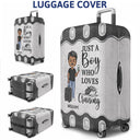 Color Just A Girl Boy Who Loves Traveling - Gift For Traveling Lovers - Personalized Custom Luggage Cover