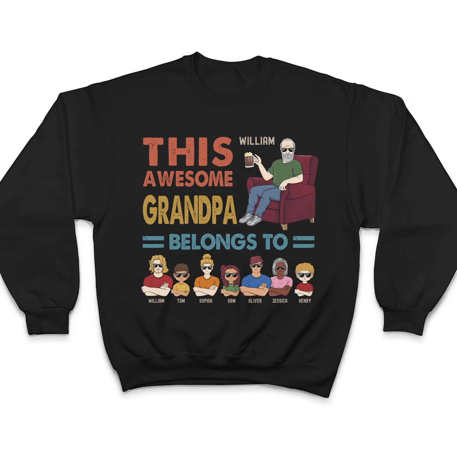 This Awesome Dad Belongs To - Gift For Father And Grandpa - Personalized Custom T Shirt